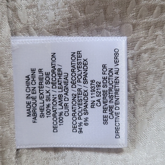 HELMUT LANG Silk & Leather Trim Sleeveless Top Sz S - Picture 6 of 8